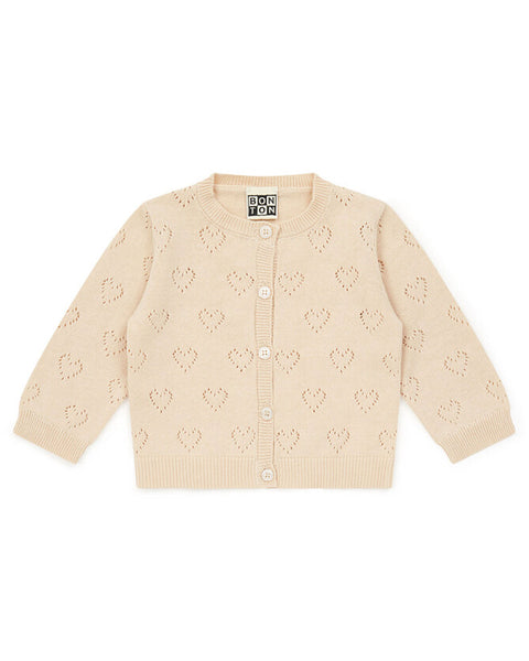 Baby Hearts Knit Cardigan - Diaphane – English Rabbit