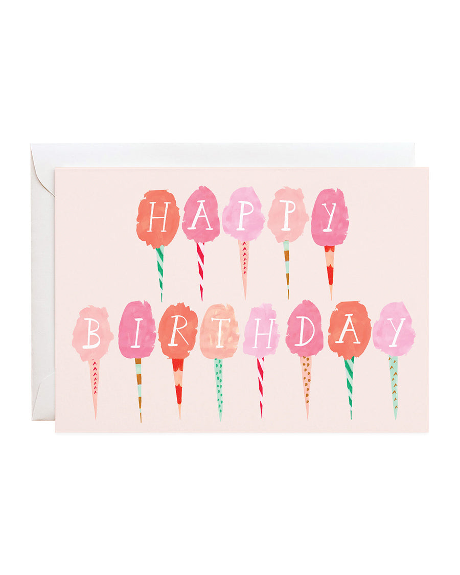 cotton candy happy birthday card