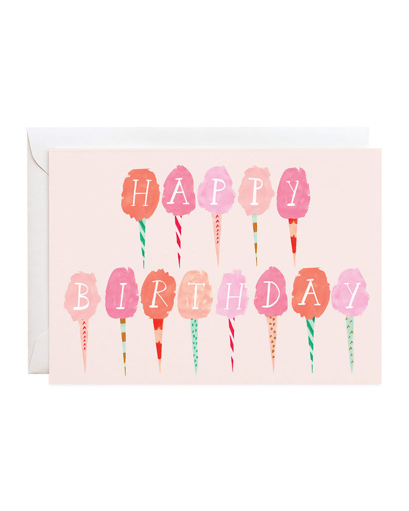 cotton candy happy birthday card