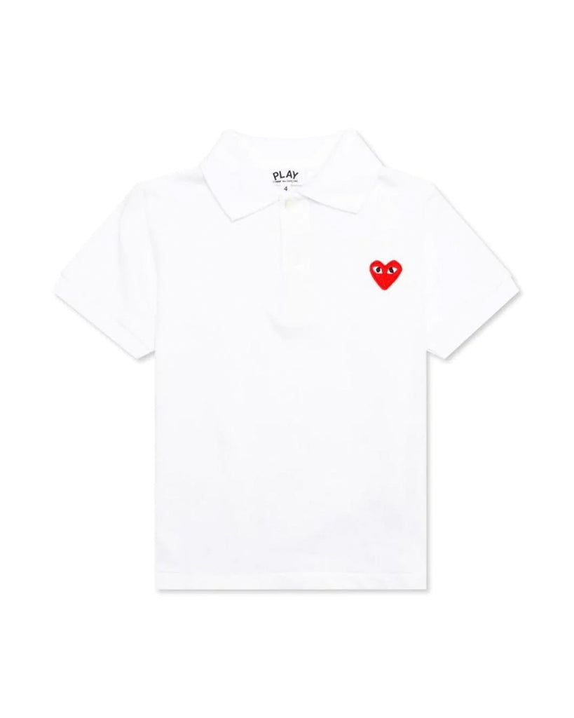 PLAY Heart Logo Polo - White/Red