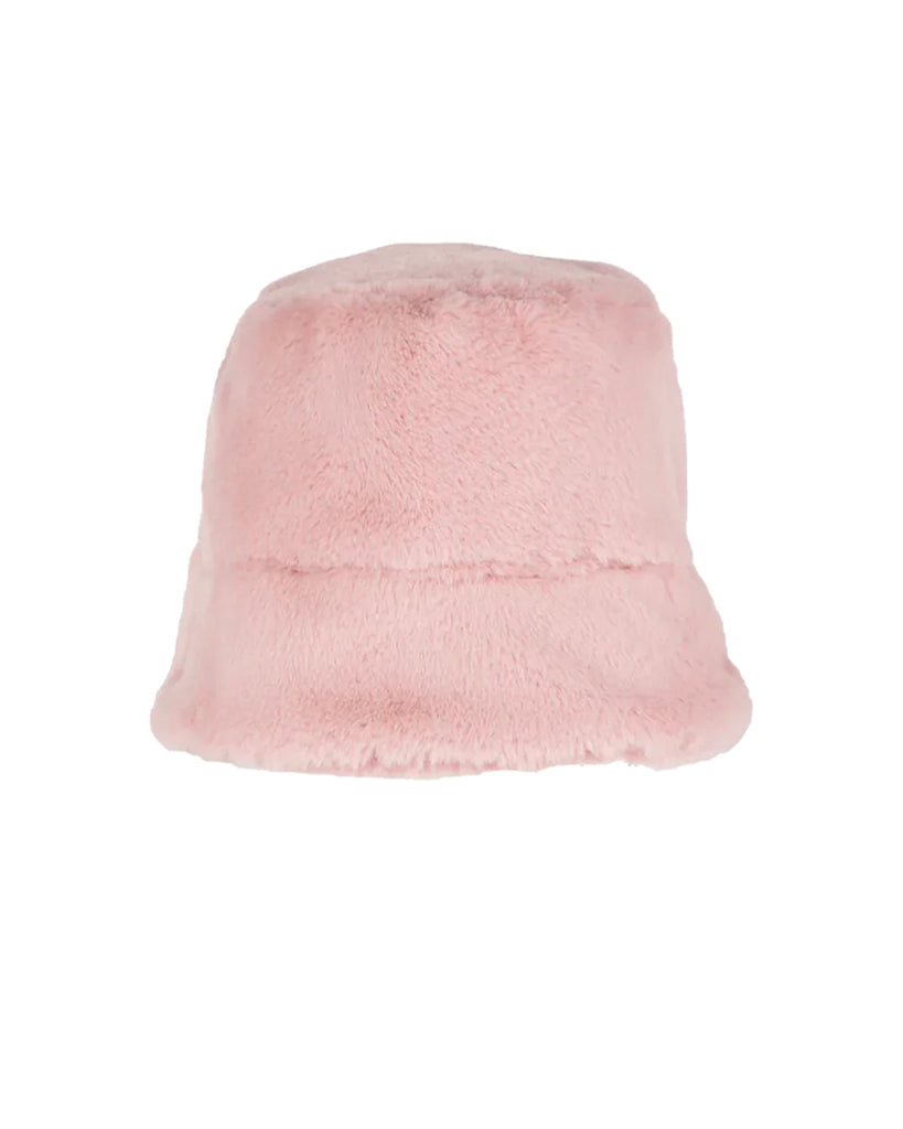 Faux Fur Bucket Hat - Dusty Pink
