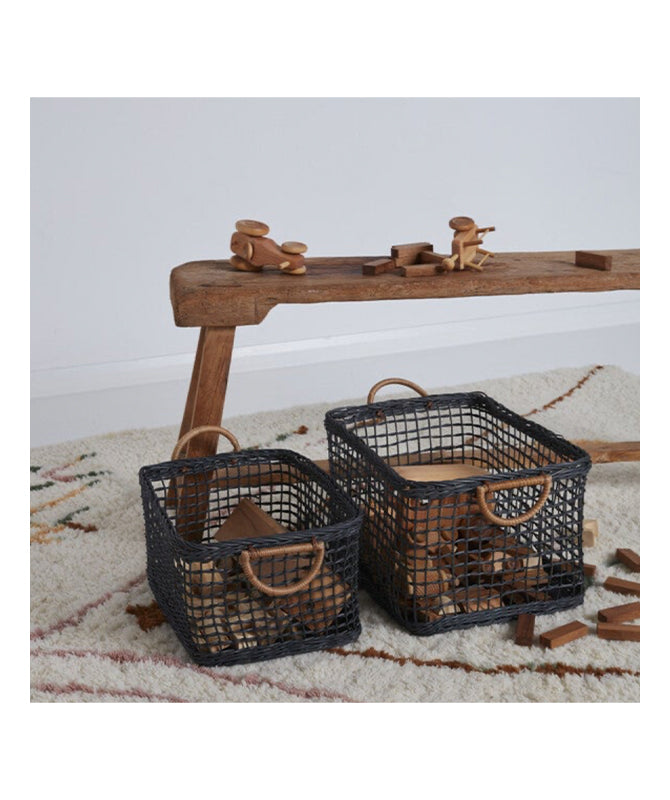 Large Rattan Cabouche Basket - Ink