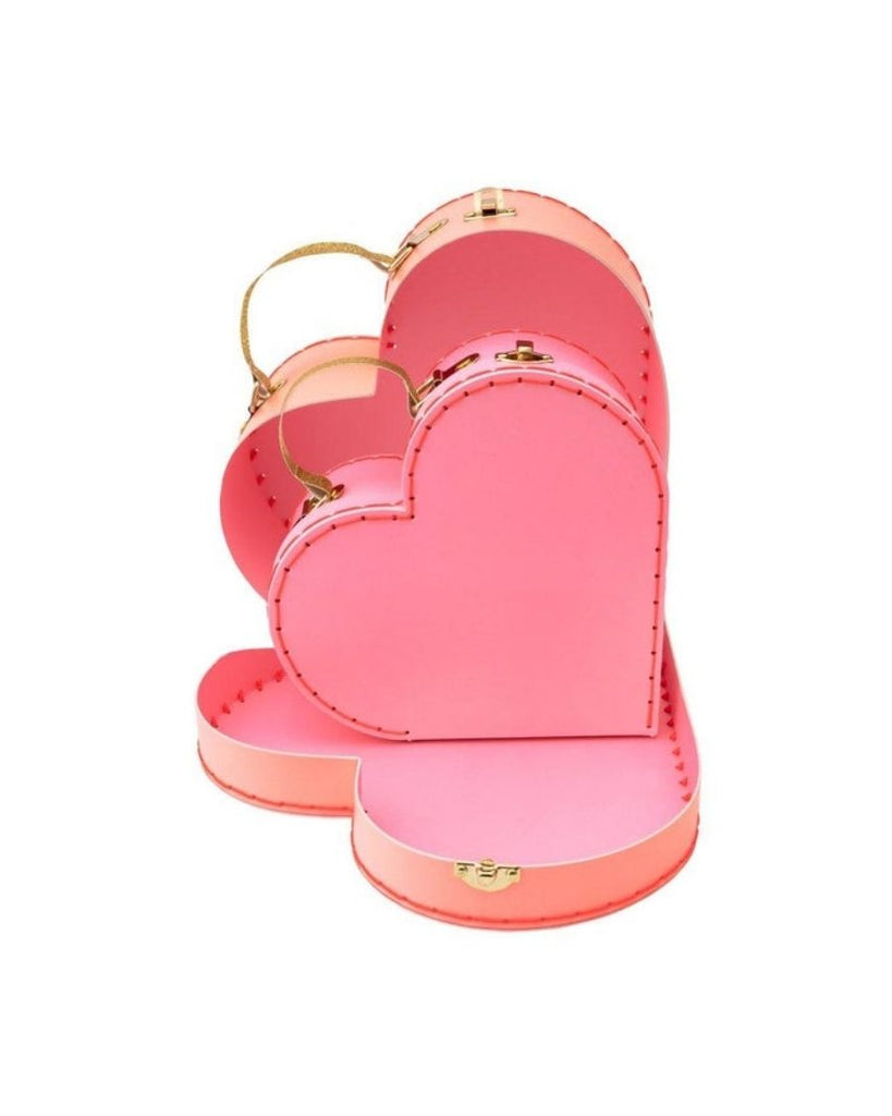 Pink Heart Suitcase - Large