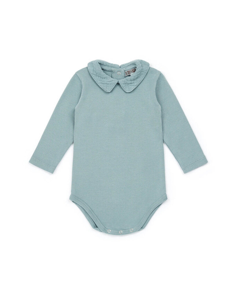 Baby Cotton Collar Onesie - Bleu