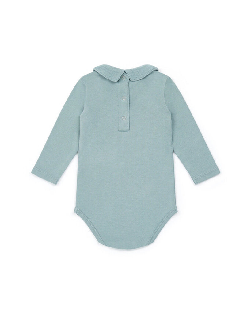Baby Cotton Collar Onesie - Bleu