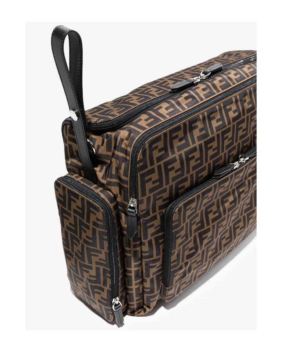 All Over Logo Print Diaper Bag With Changing Pad