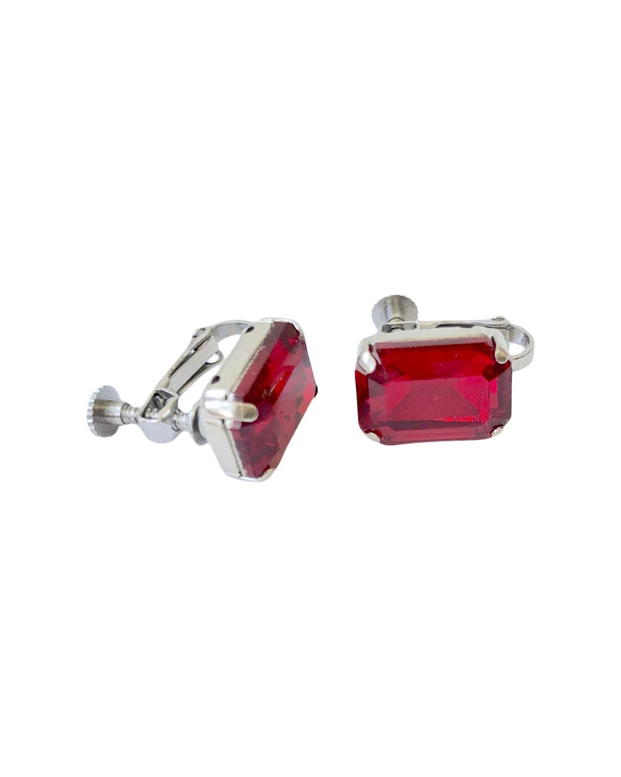 January Garnet Birthday Month rhinestone earrings by Atsuyo Et Akiko