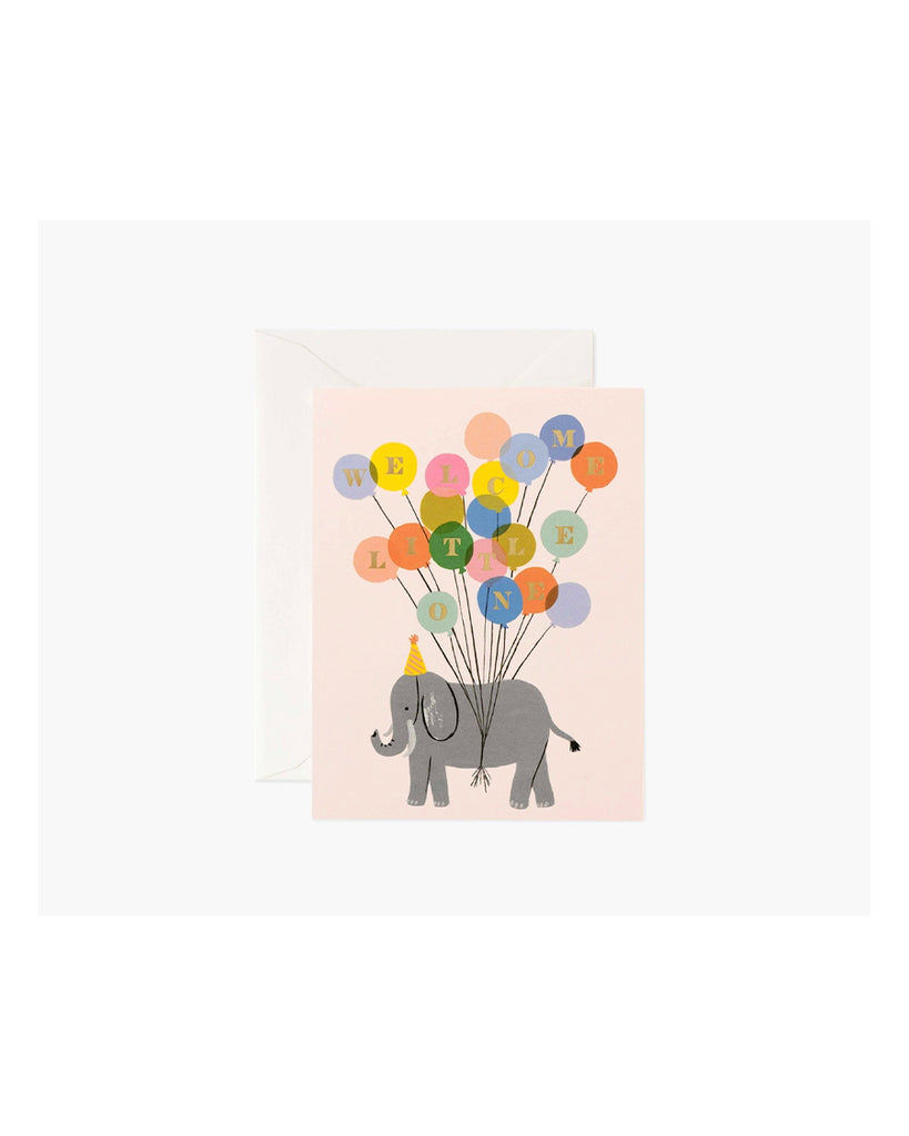 "Welcome Little One" Elephant Greeting Card